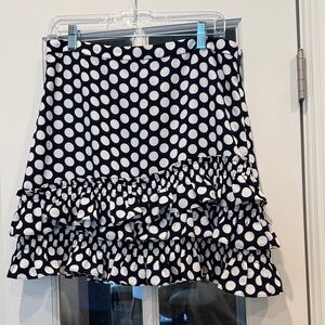 J. Crew Navy and White Polka Dot Mini Skirt